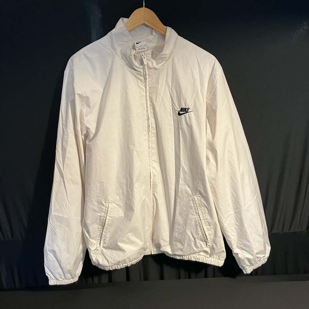 Nike Full-Zip Windbreaker Size XL White Multi-Color Logo